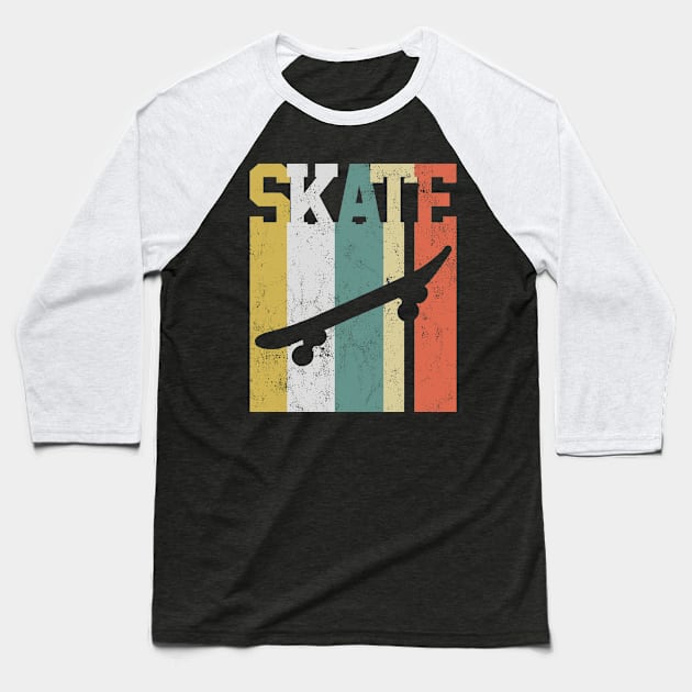 Skate Skater Skateboard Vintage Baseball T-Shirt by KAWAIITEE